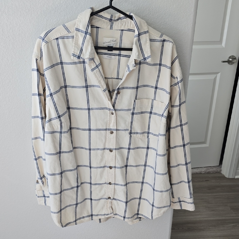 Universal Threat Plaid Long Sleeve Button Down Shirt Size XXL